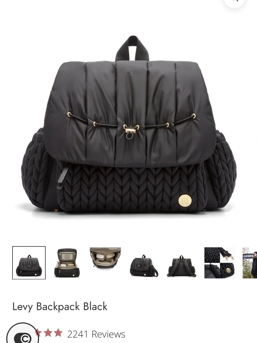 Quilted Black Diaper Bag